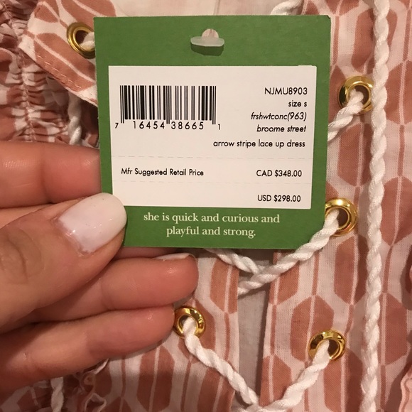Kate Spade Brooke Street Arrow Lace-up Dress Sz SM - Picture 6 of 7